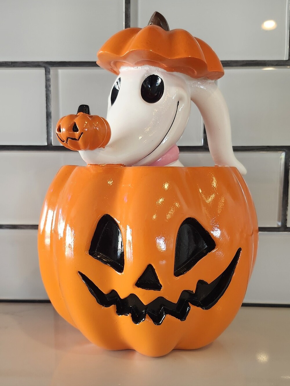 Nightmare Before Christmas Zero Ghost Dog In Pumpkin Orange White Jack And Sally